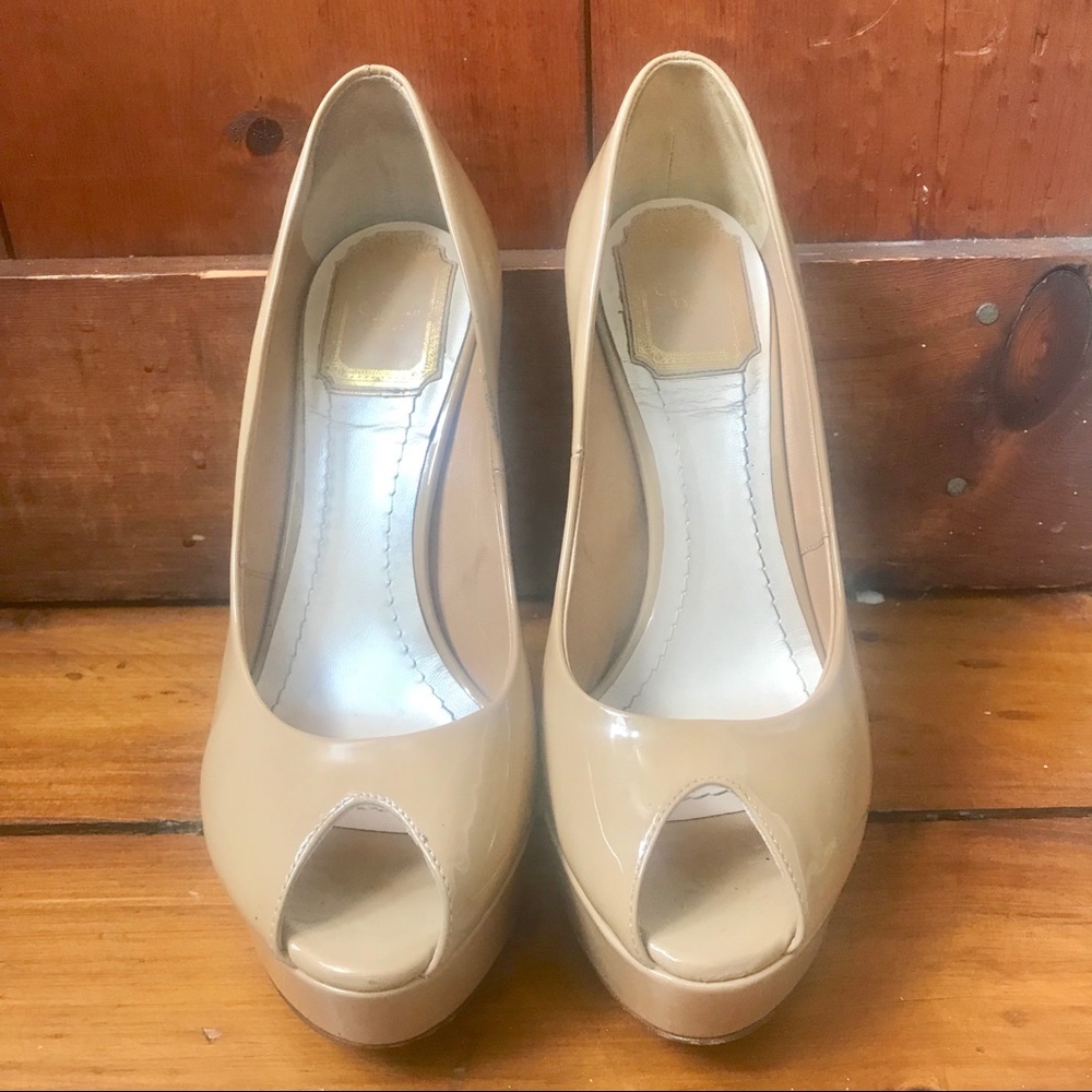 Christian Dior Peeptoe Platform 5” Pumps